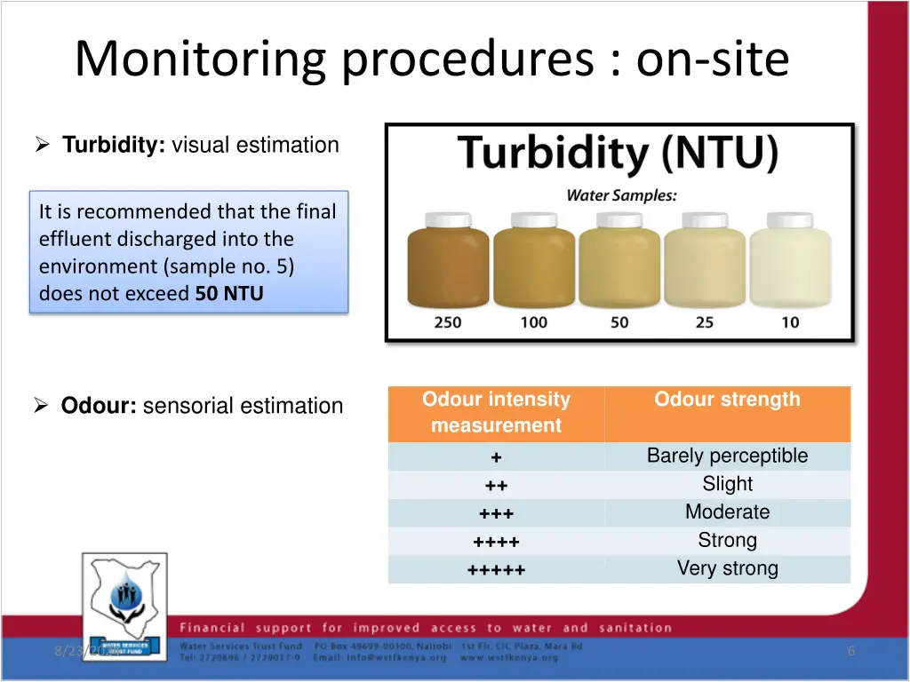 monitoring procedures on site 1