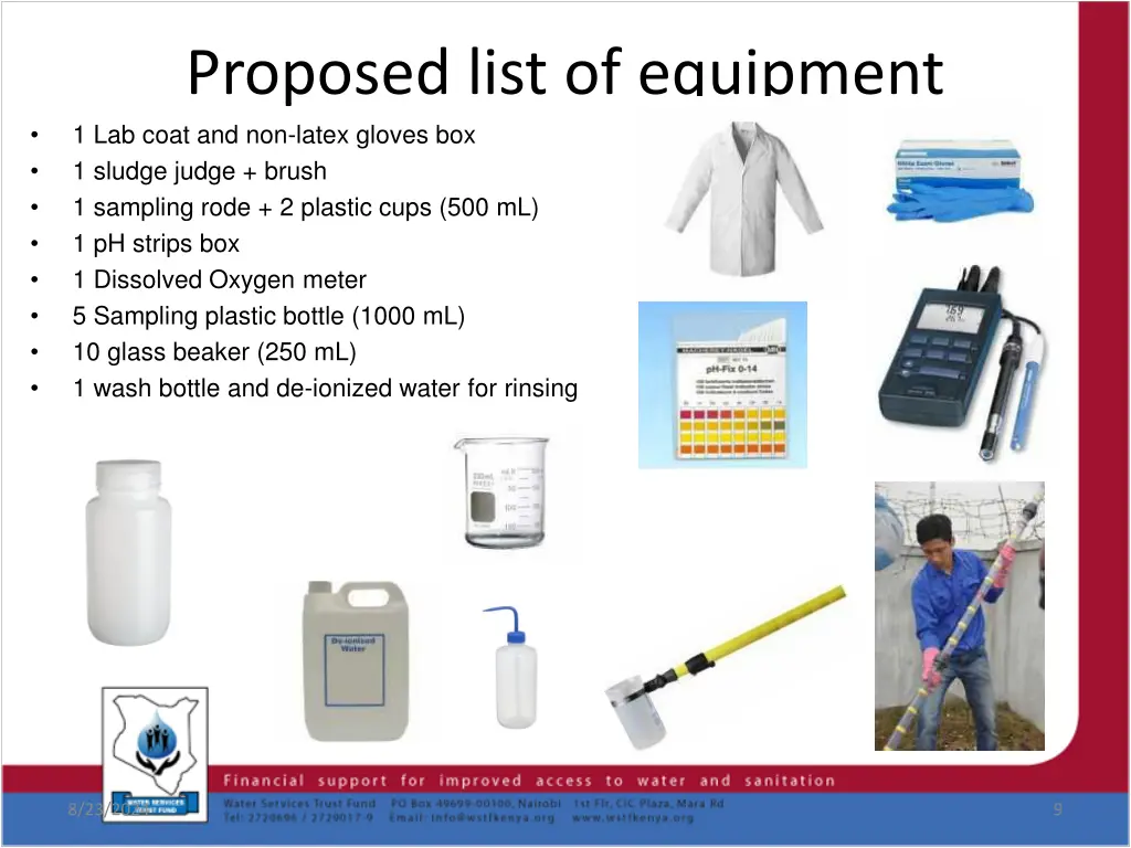 proposed list of equipment 1 lab coat