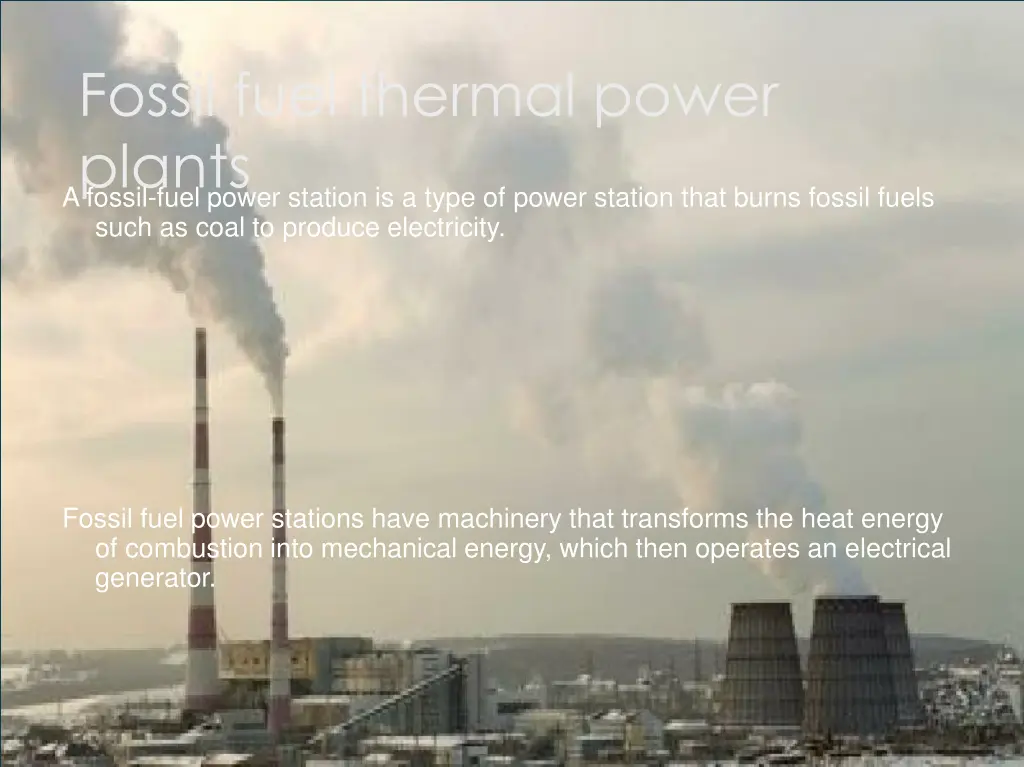 fossil fuel thermal power plants a fossil fuel