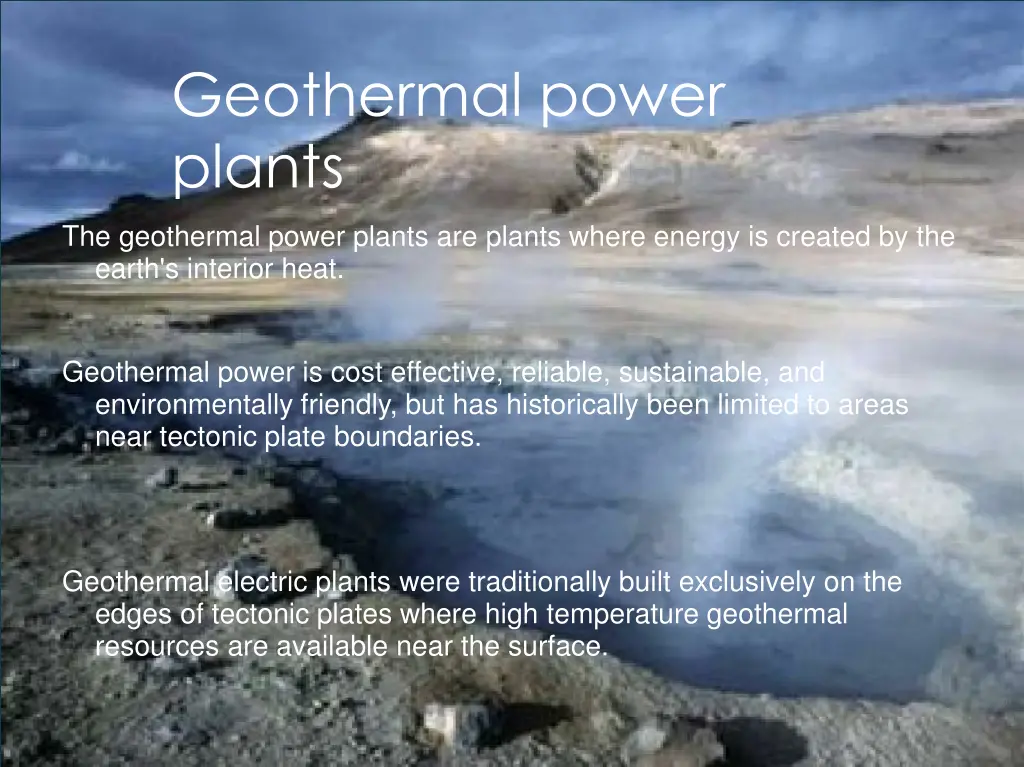 geothermal power plants