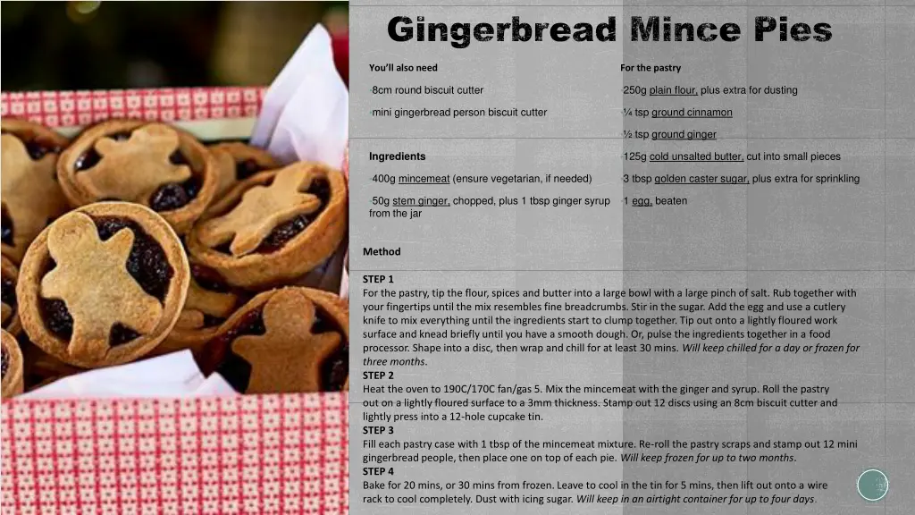 gingerbread mince pies