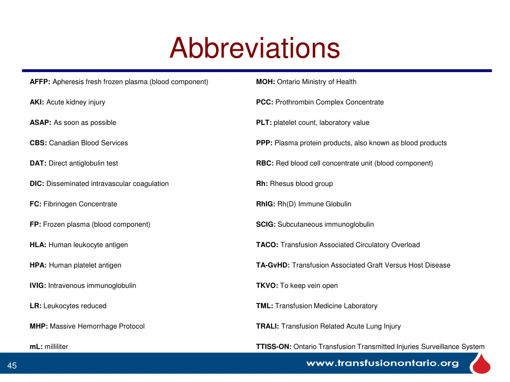 abbreviations