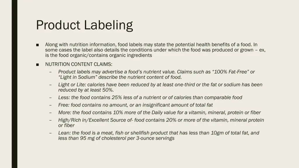 product labeling