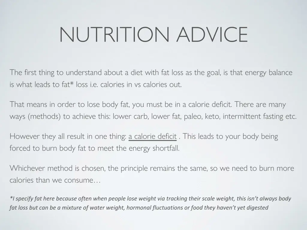 nutrition advice