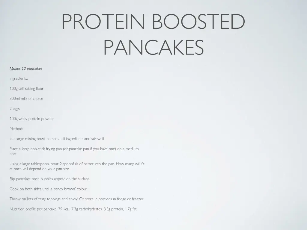 protein boosted pancakes