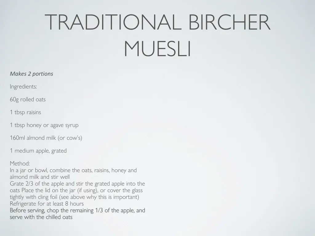 traditional bircher muesli