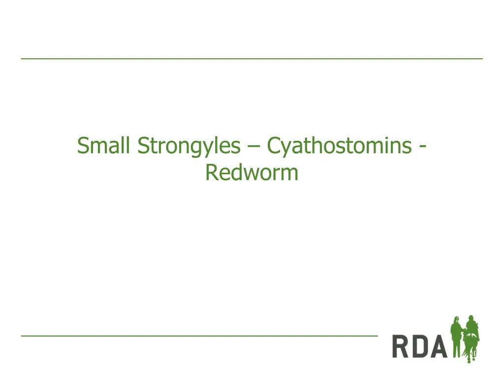 small strongyles cyathostomins redworm