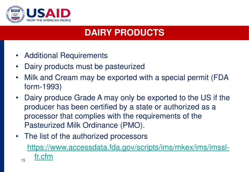 dairy products