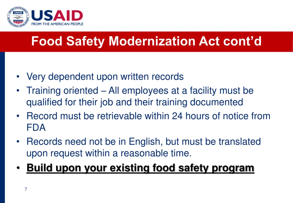 food safety modernization act cont d