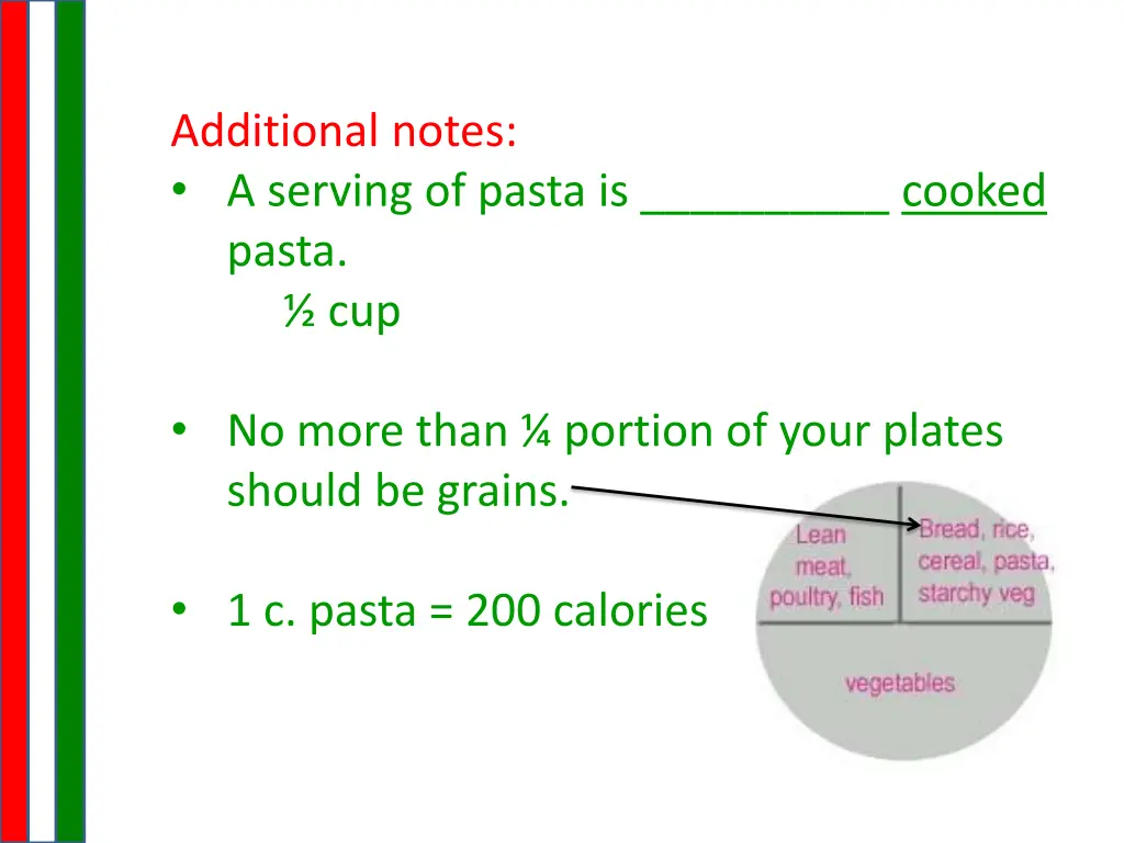 additional notes a serving of pasta is cooked