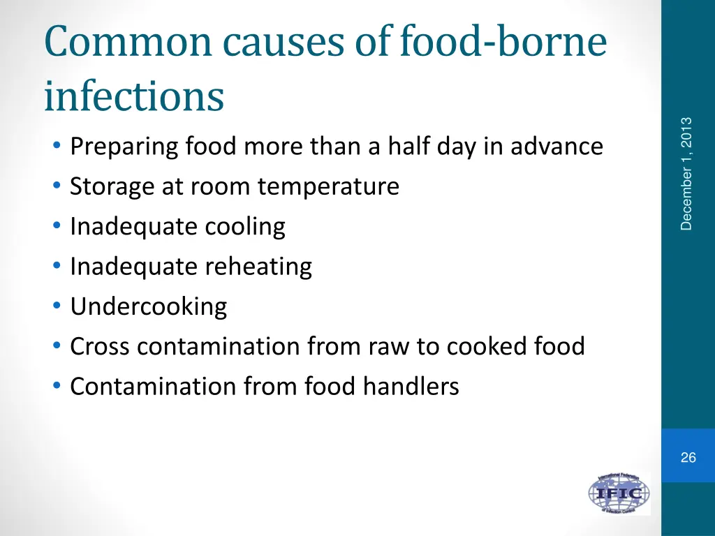 common causes of food borne infections preparing