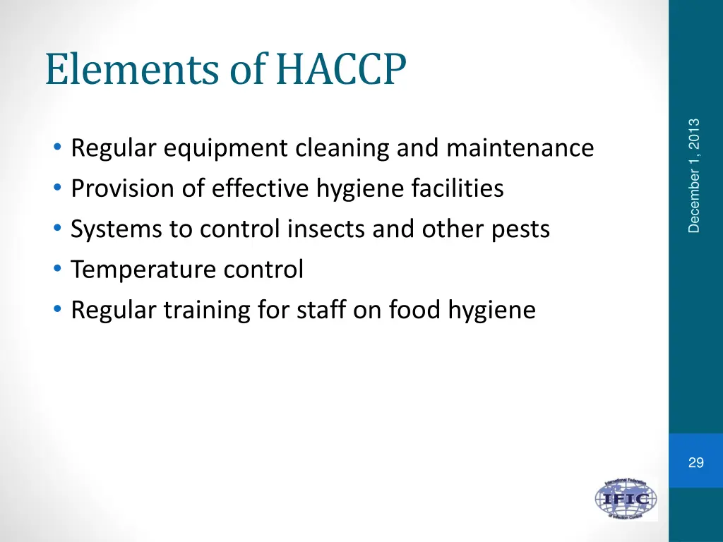 elements of haccp