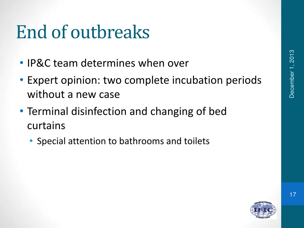 end of outbreaks