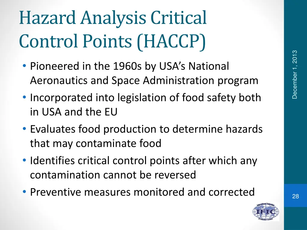 hazard analysis critical control points haccp