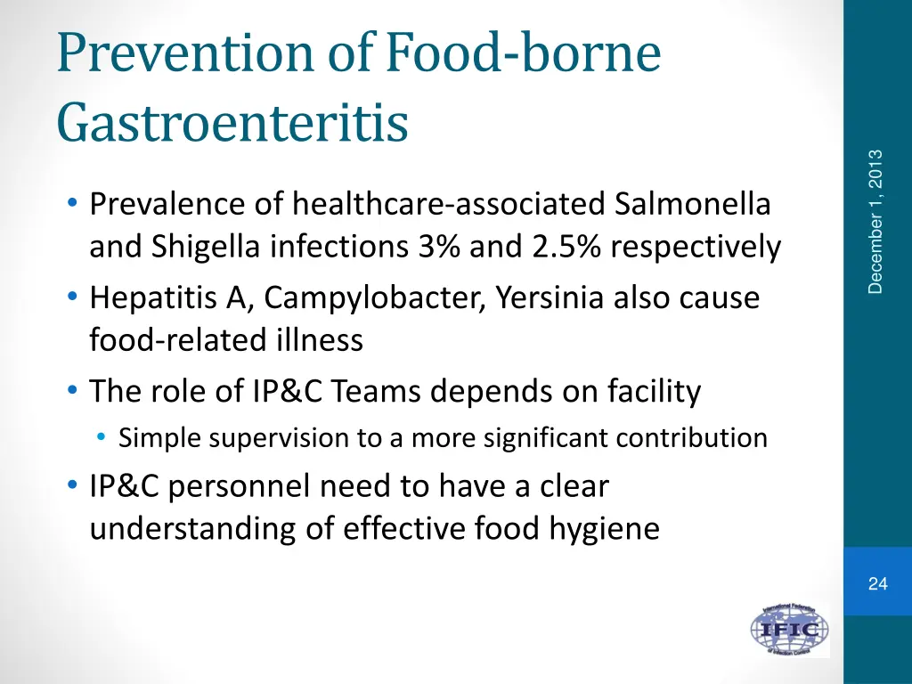 prevention of food borne gastroenteritis