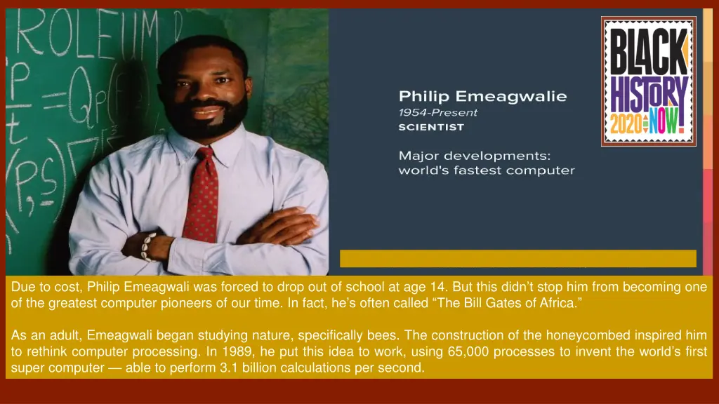 due to cost philip emeagwali was forced to drop