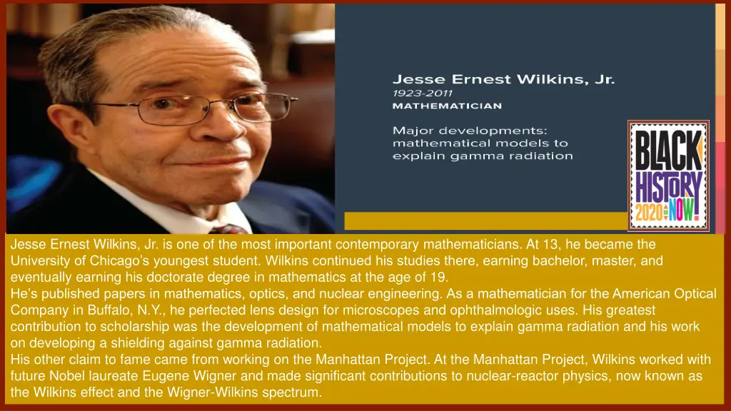 jesse ernest wilkins jr is one of the most