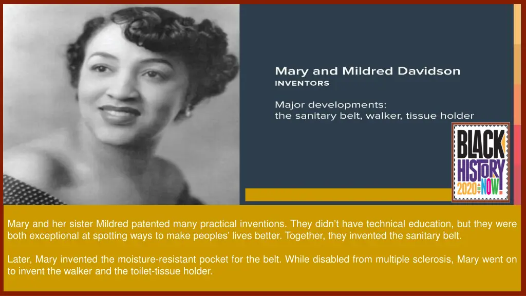 mary and her sister mildred patented many