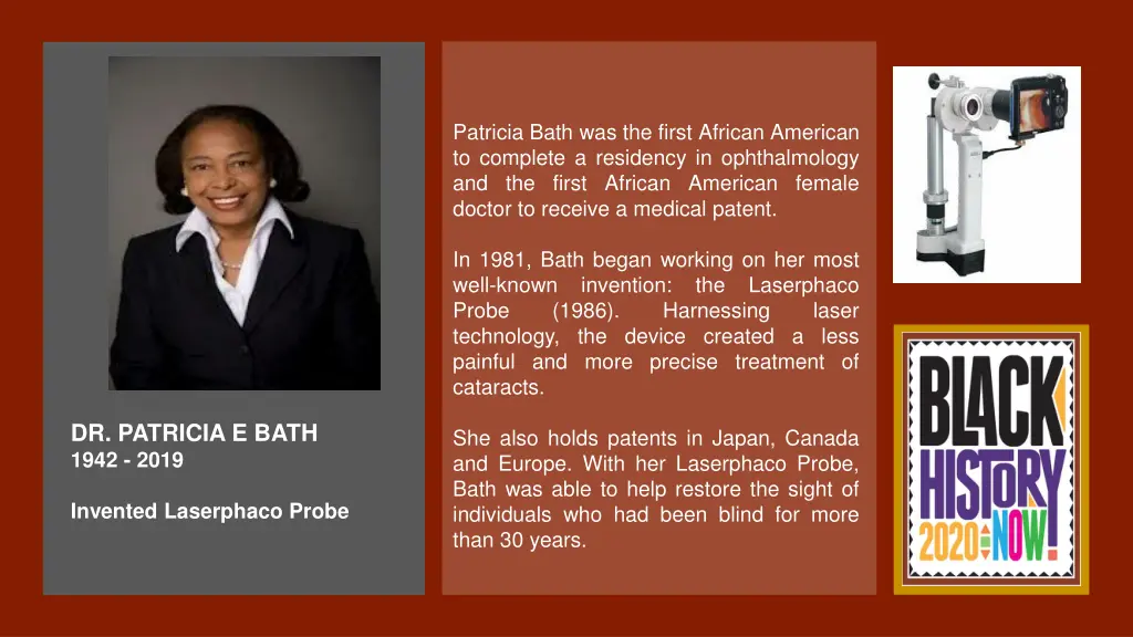 patricia bath was the first african american