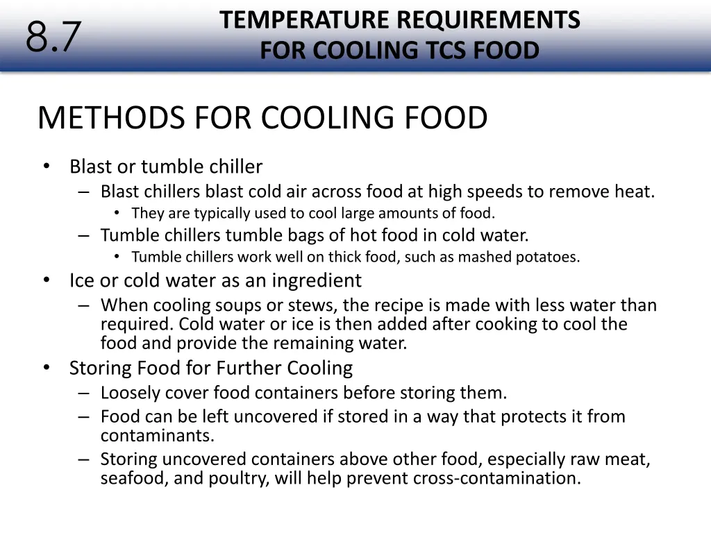 temperature requirements for cooling tcs food 4