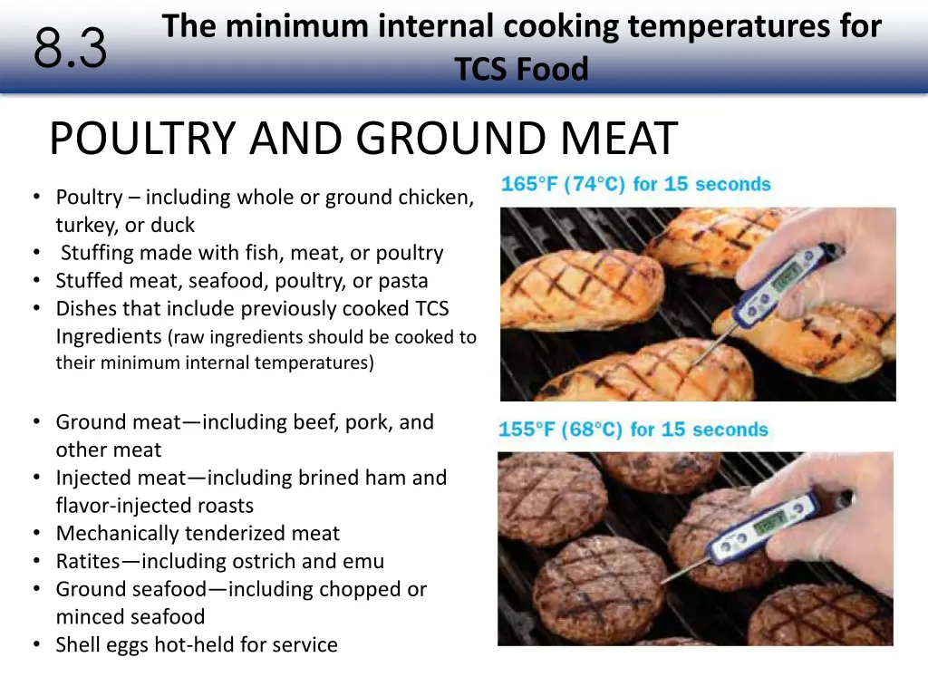 the minimum internal cooking temperatures 1