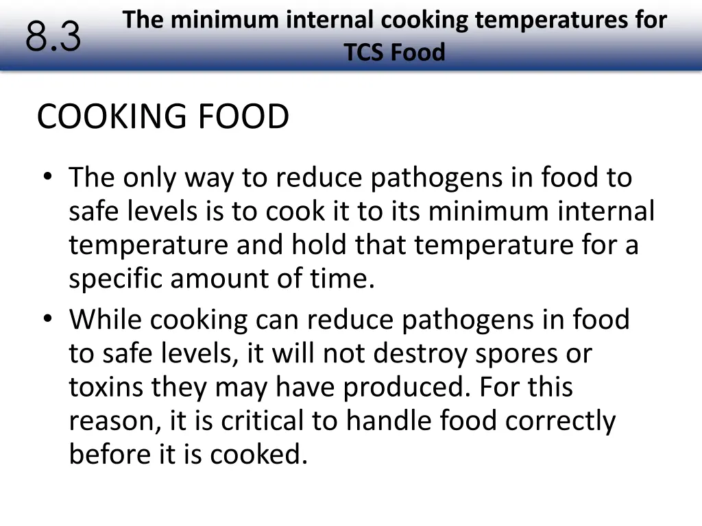 the minimum internal cooking temperatures