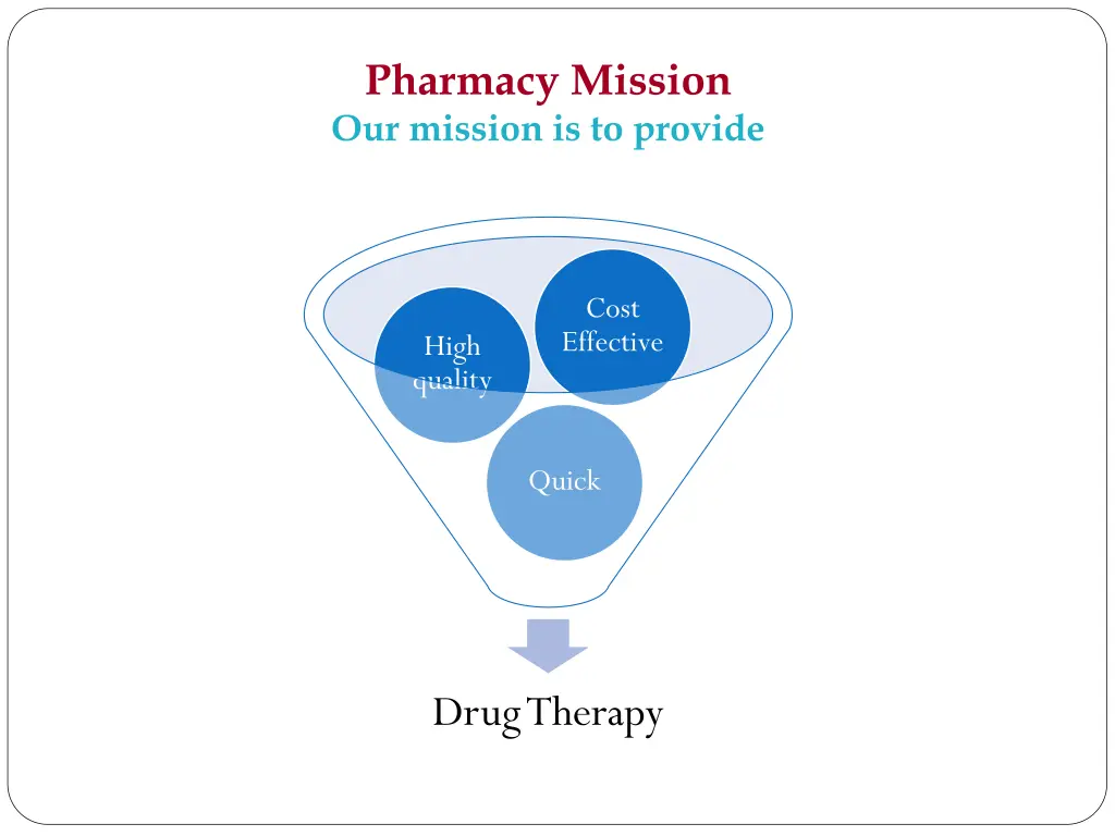 pharmacy mission our mission is to provide