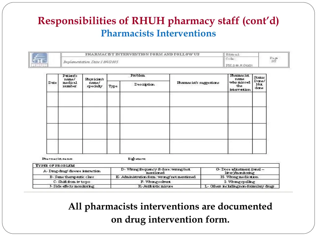 responsibilities of rhuh pharmacy staff cont 2