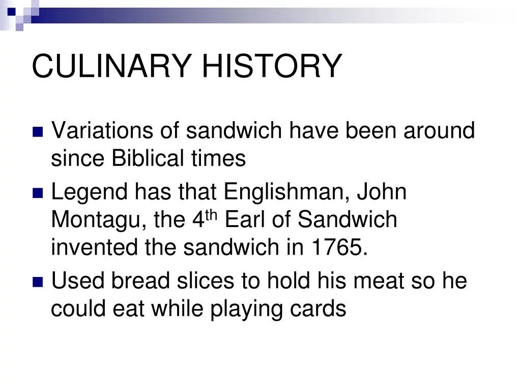 culinary history