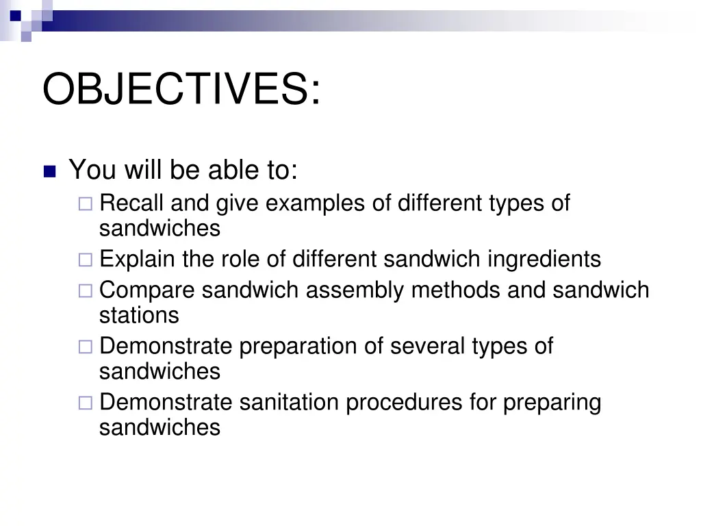 objectives