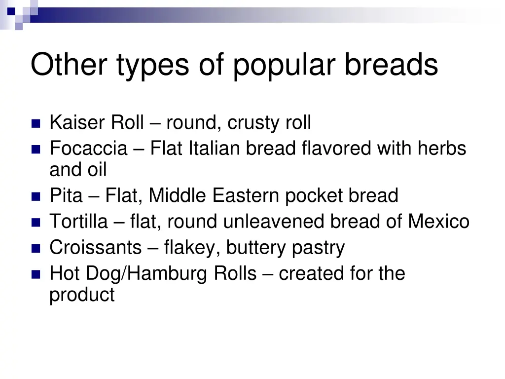 other types of popular breads