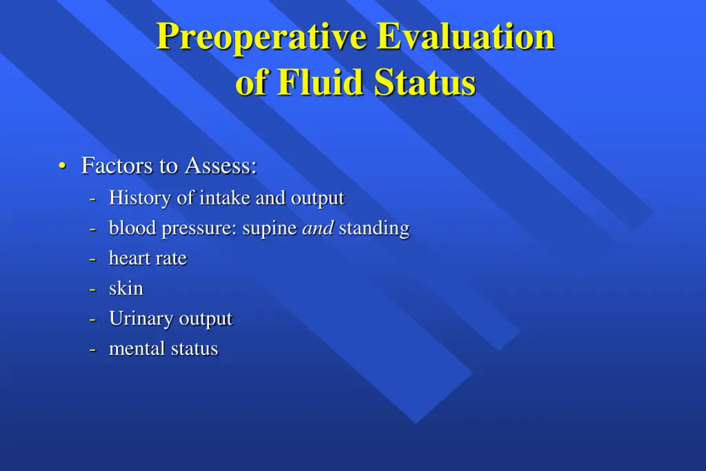 preoperative evaluation of fluid status