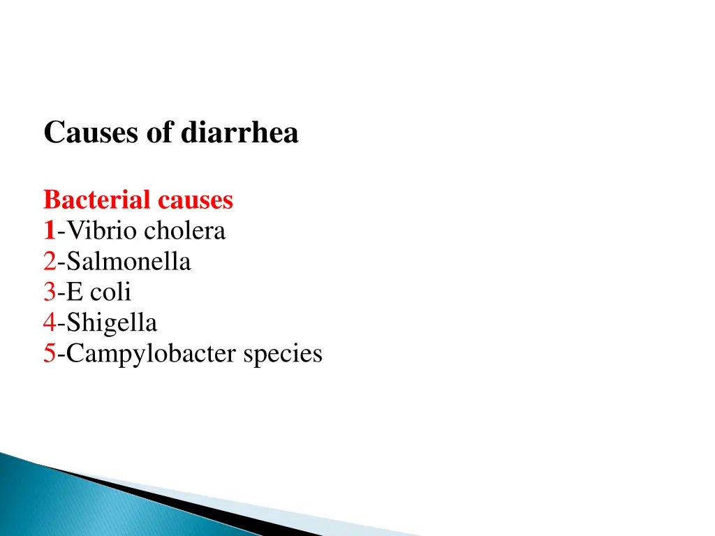 causes of diarrhea