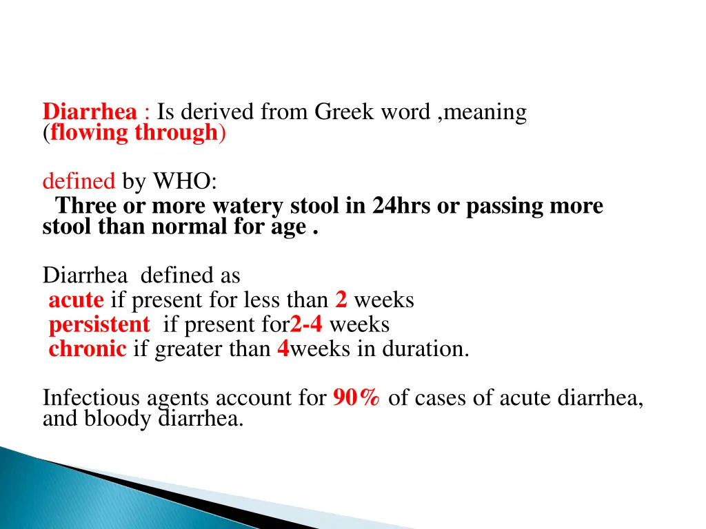 diarrhea is derived from greek word meaning