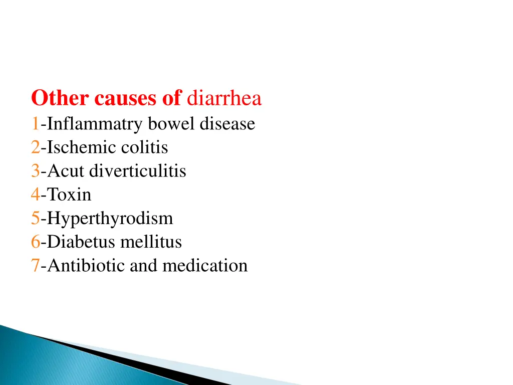 other causes of diarrhea 1 inflammatry bowel