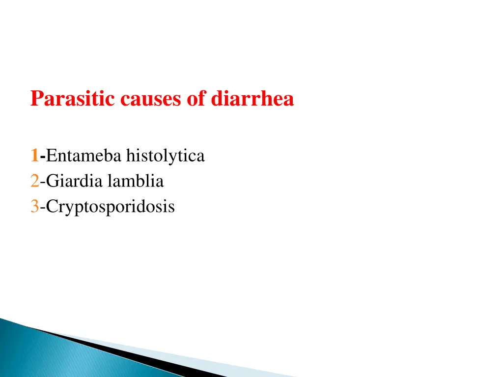 parasitic causes of diarrhea