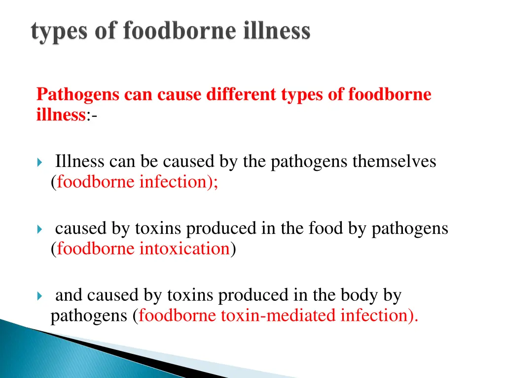 pathogens can cause different types of foodborne