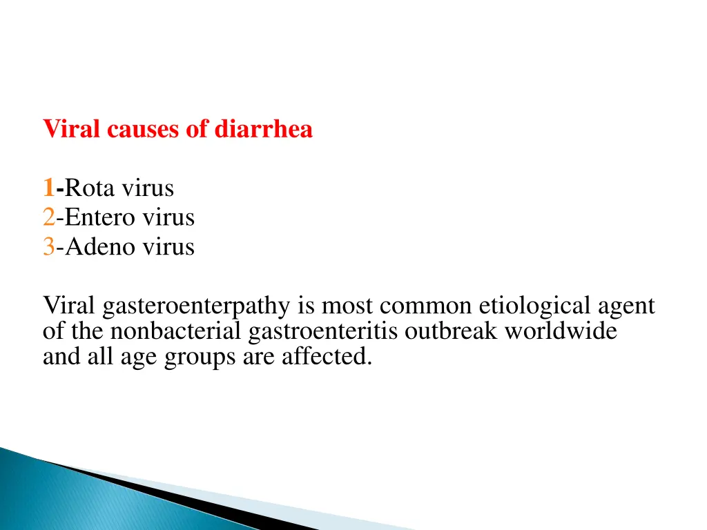 viral causes of diarrhea