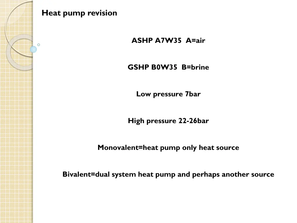 heat pump revision