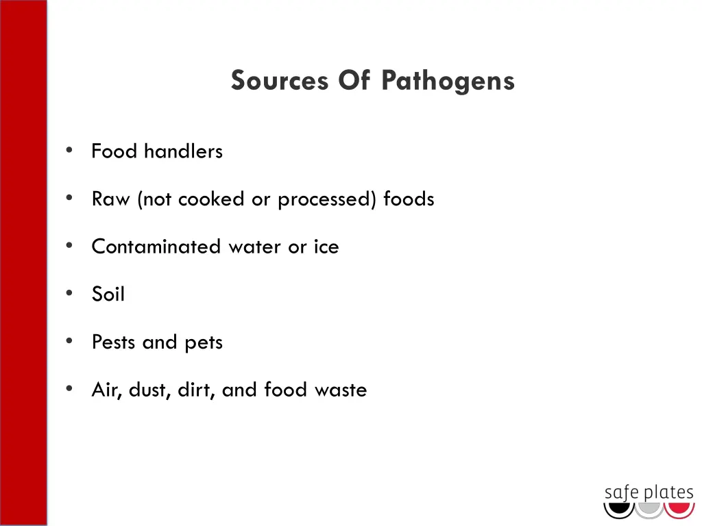 sources of pathogens