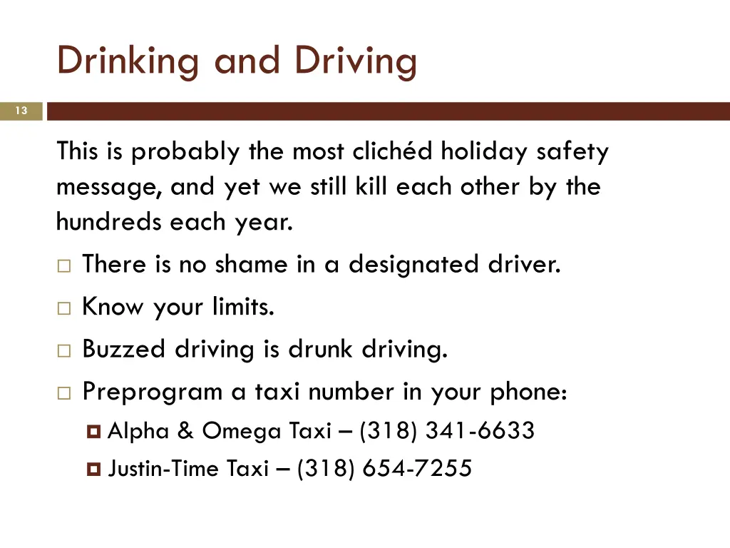 drinking and driving