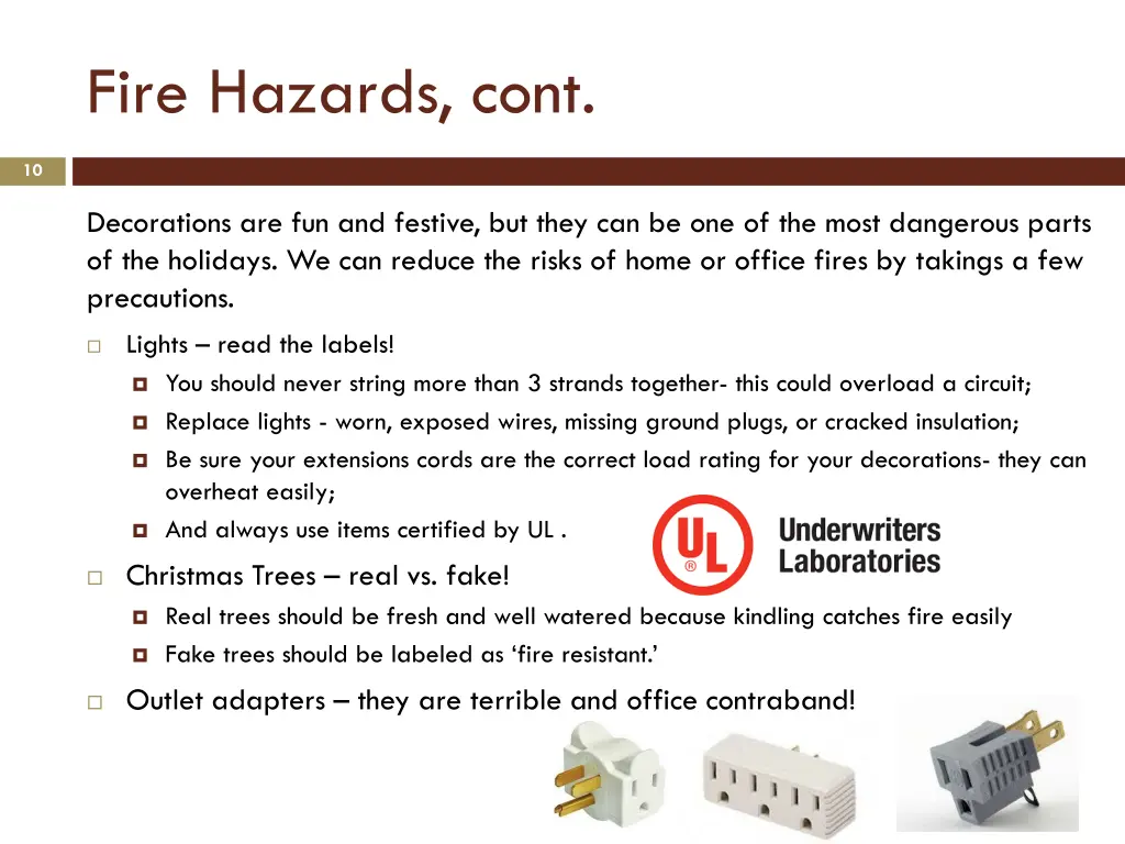 fire hazards cont