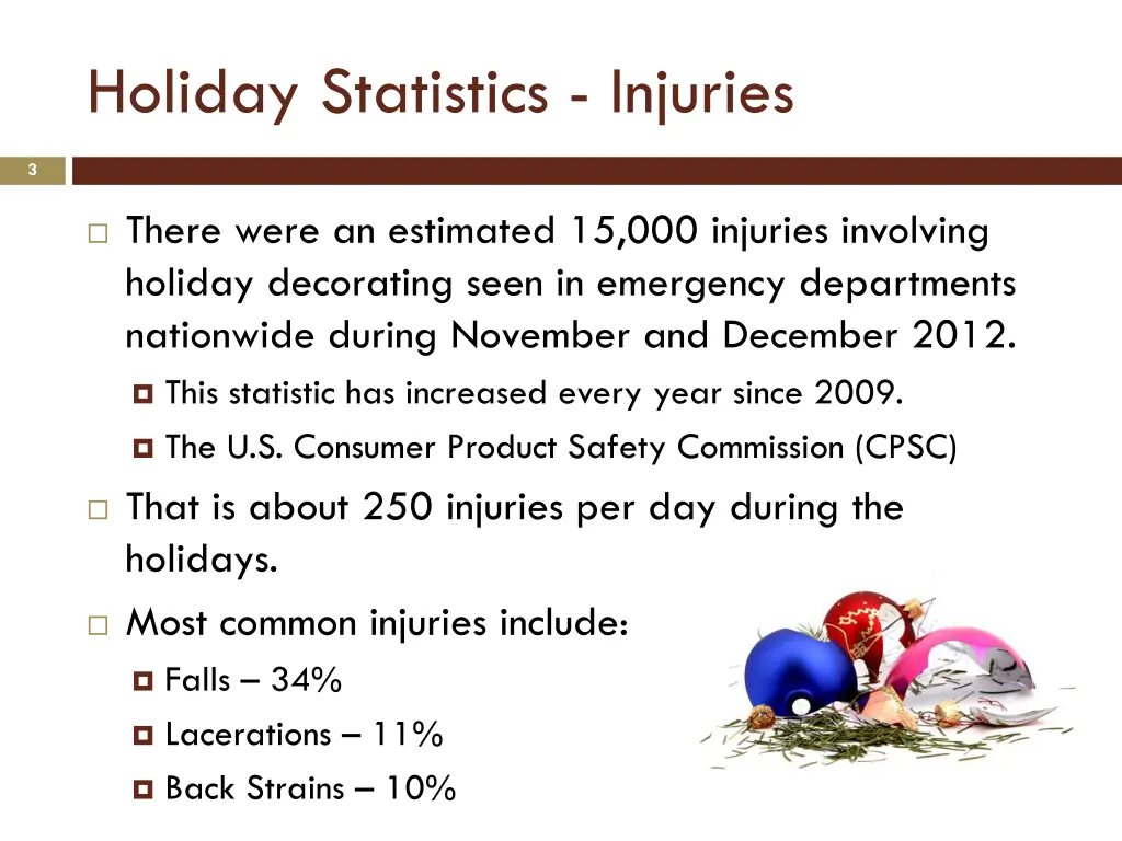 holiday statistics injuries