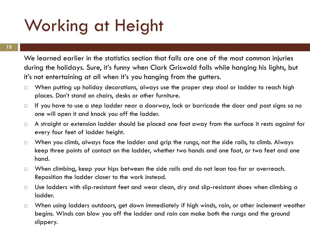 working at height