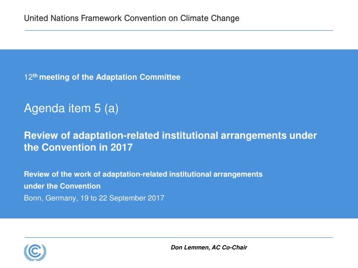 12 th meeting of the adaptation committee