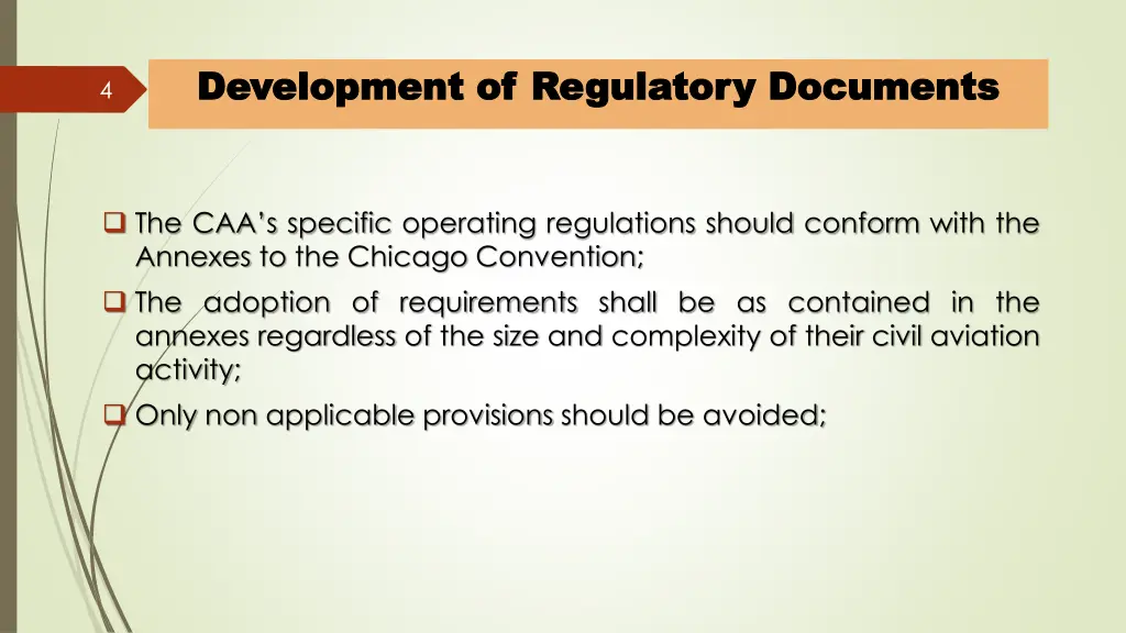 development of regulatory documents development 1