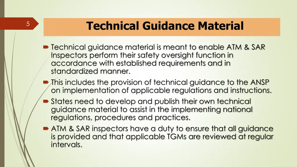 technical guidance material