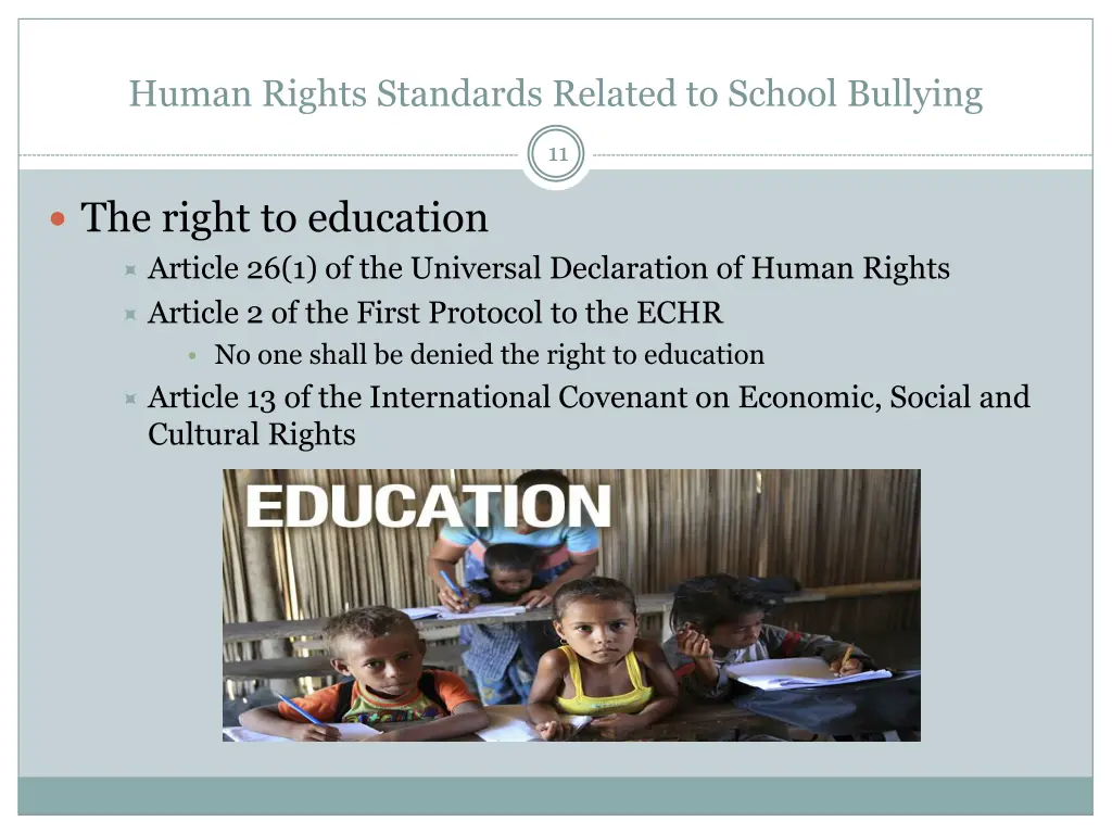 human rights standards related to school bullying 10