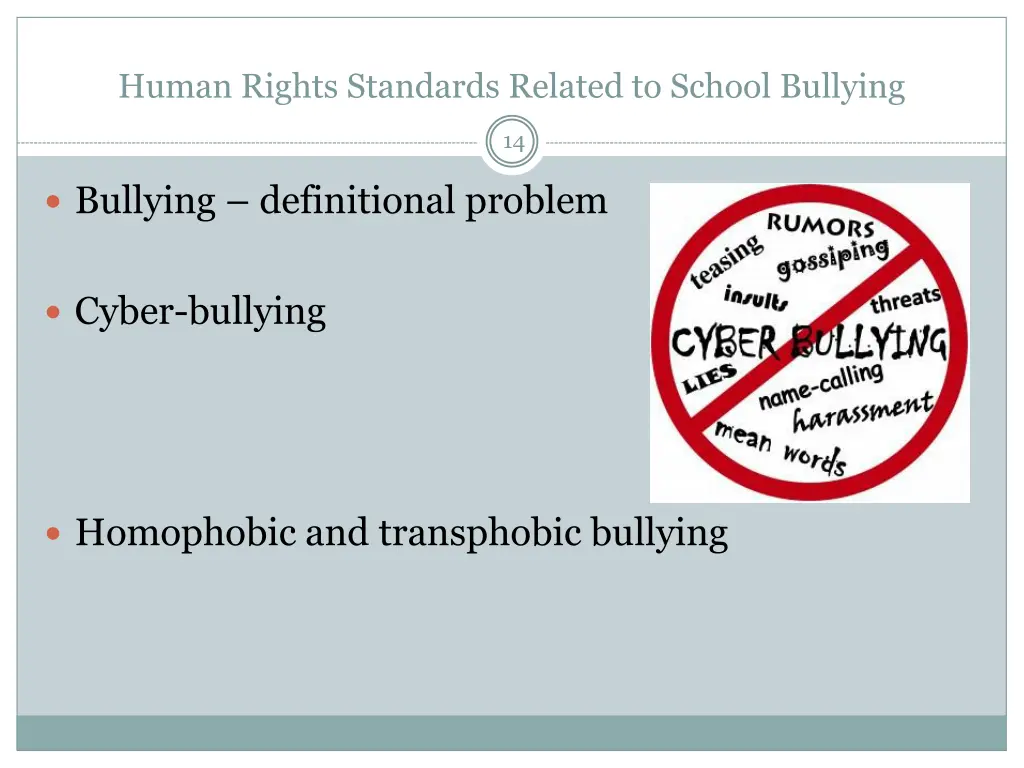 human rights standards related to school bullying 13