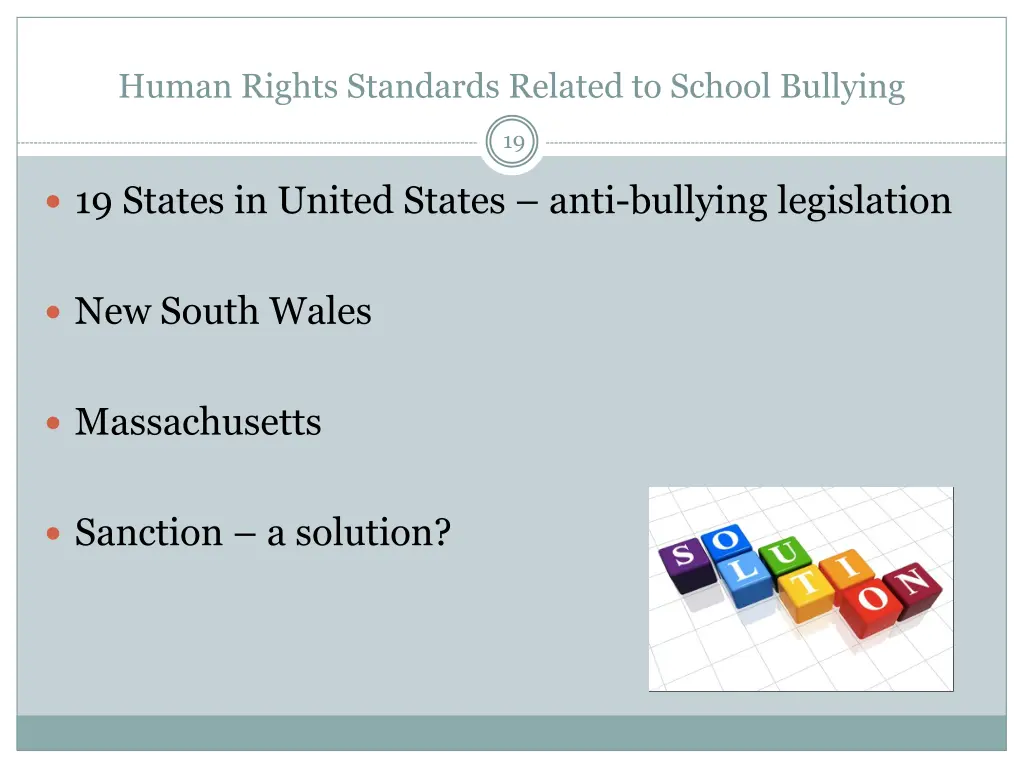 human rights standards related to school bullying 18